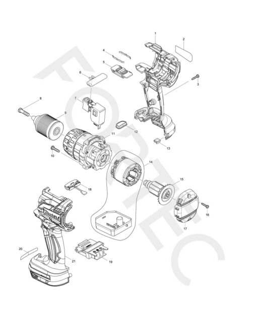 Makita DHP481Z varuosad