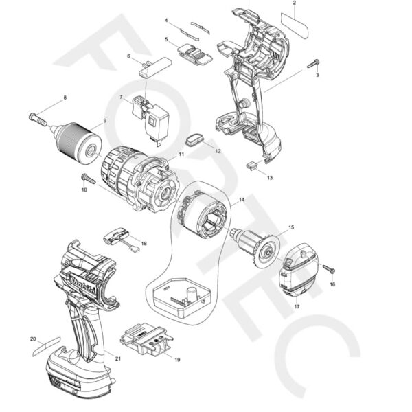 Makita DHP481Z varuosad