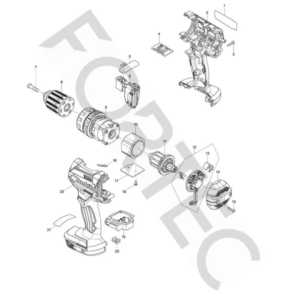 Makita DHP482Z varuosad