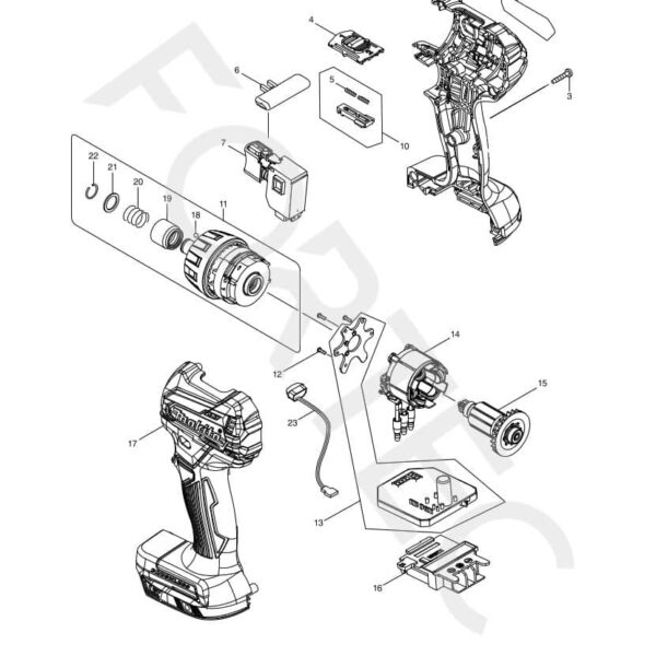 Makita DDF083Z varuosad