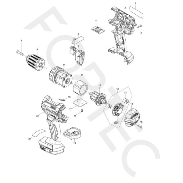 Makita DDF482Z varuosad