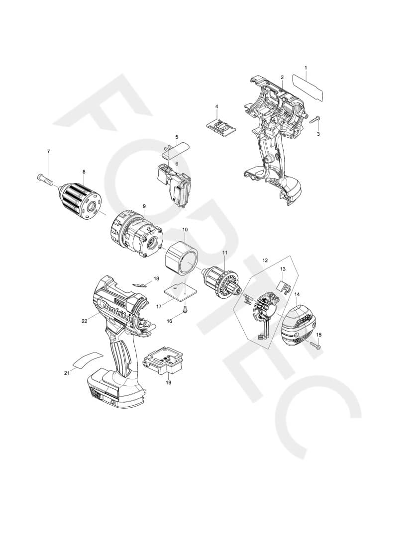 Strengt Bluebell personificering Makita DDF482Z varuosad | Fortec e-pood