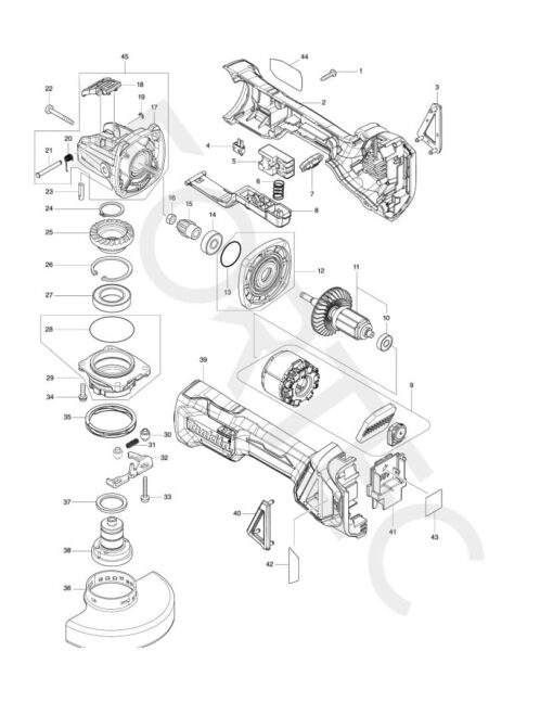 Makita DGA519Z varuosad