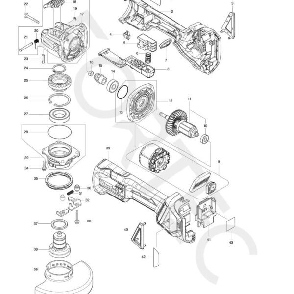 Makita DGA519Z varuosad