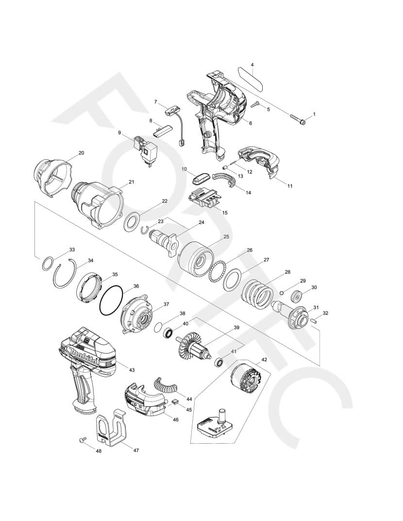 Makita DTW1001Z varuosad