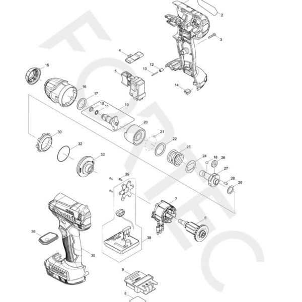 Makita DTW180Z varuosad