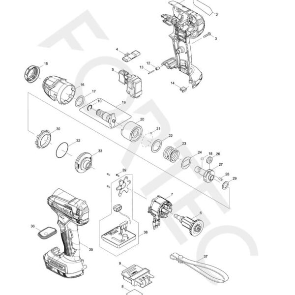 Makita DTW181Z varuosad