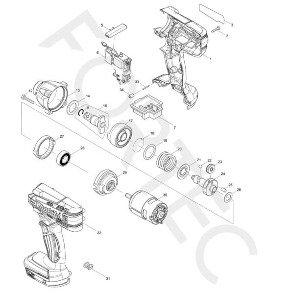 Makita DTW190Z varuosad