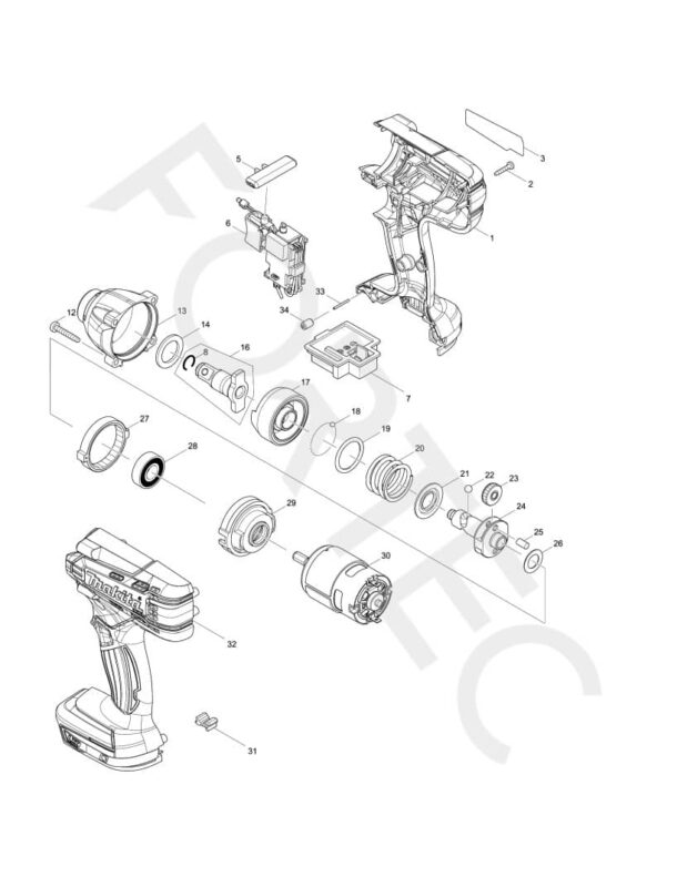 Makita DTW190Z varuosad