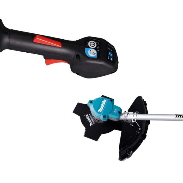 Akutrimmer Makita UR002GZ01 XGT. Akutrimmer millele on lisatud uudne ADT (Automatic Torque Drive) tehnoloogia – tegemist on tööriista sisse ehitatud automaatikaga, mis suurendab või vähendab tööriista võimsust vastavalt tehtava töö iseloomule. Kui tööriist tunnetab, et töö tegemiseks pole nii palju võimsust vaja, vähendab ta pöörlemiskiirust ja võimsust, samal ajal pikendades akude tööaega.