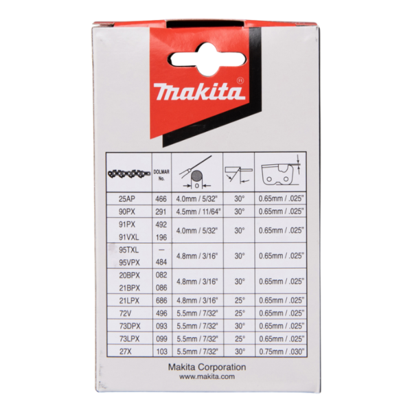 Saekett MAKITA 3/8" 1,1mm 25cm/10" 40H CC 90PX