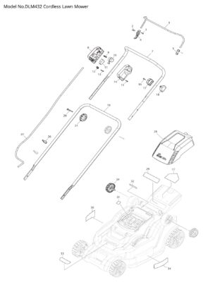 Makita DLM432 varuosade joonis